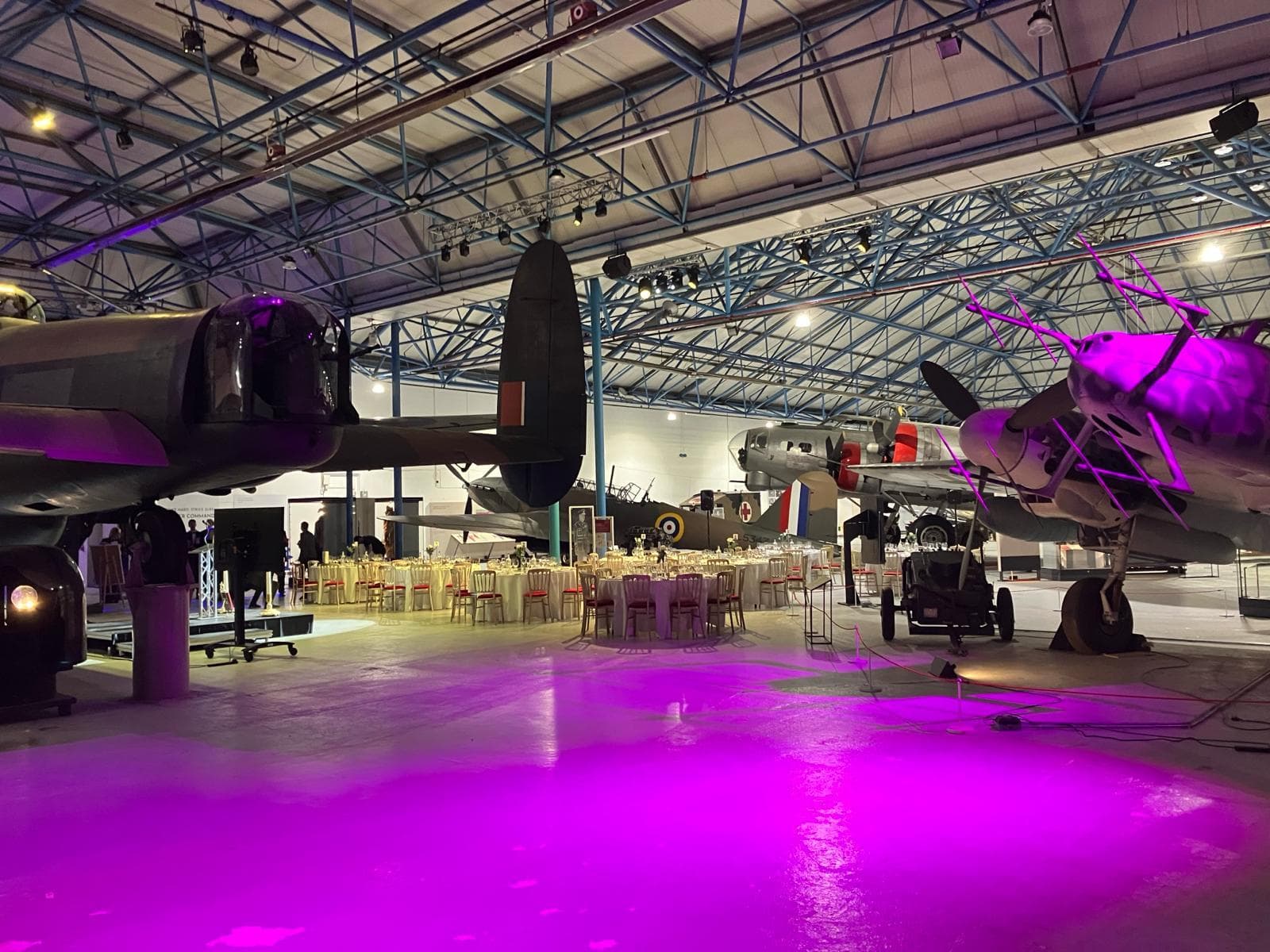 RAF Museum London gala, aircraft backdrop, corporate event, awards
