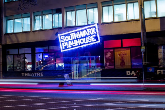 Southwark Playhouse neon sign urban event venue