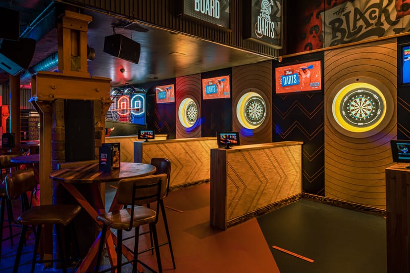 Bullseye Zone at Roxy Ball Room Leeds: corporate team building and social gaming venue.