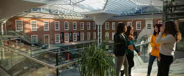 Middlesex Uni Quad, atrium, modern event venue, networking space
