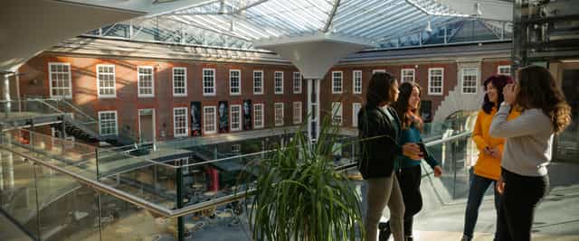 Middlesex Uni Quad, atrium, modern event venue, networking space