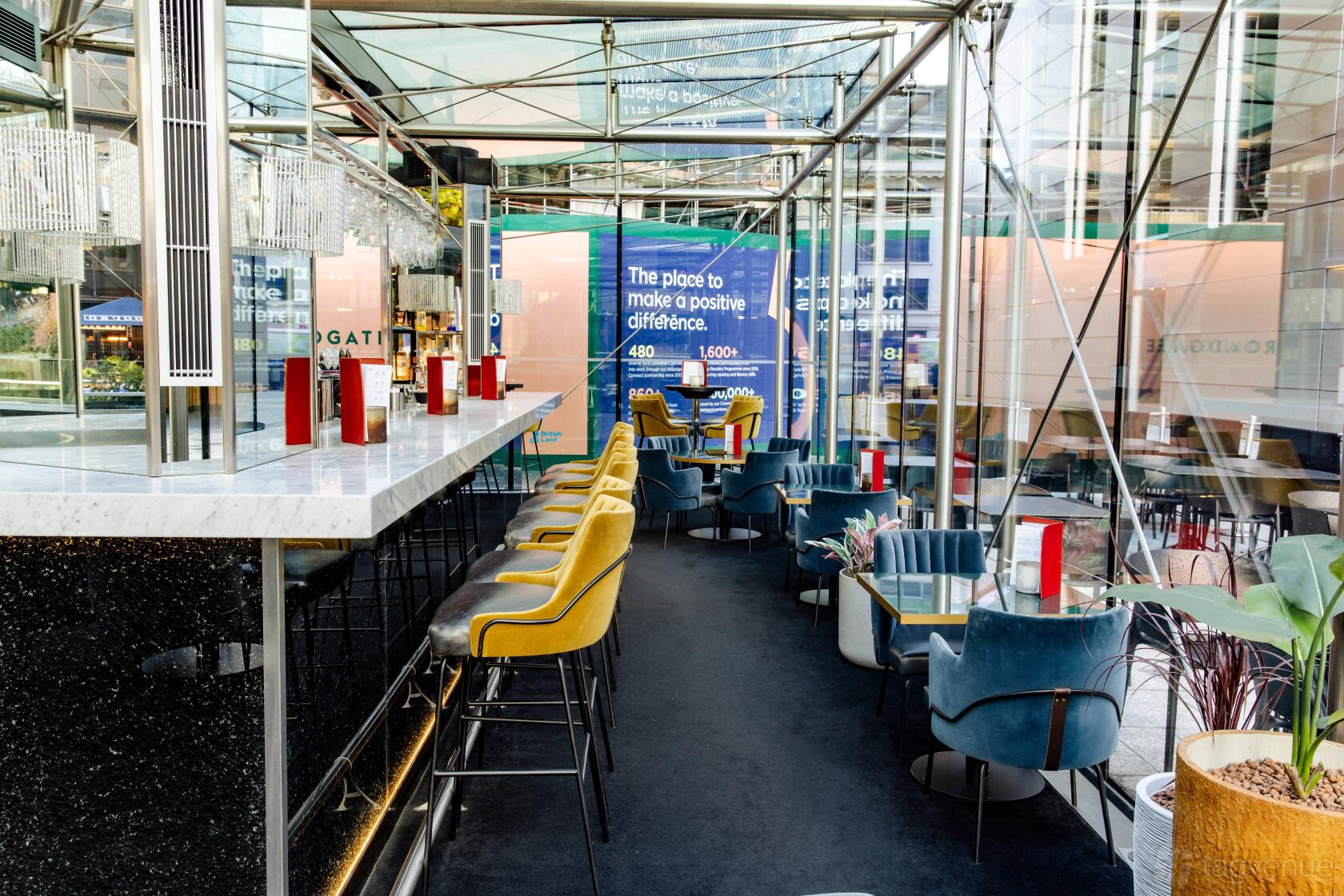 Glasshouse modern bar lounge networking event