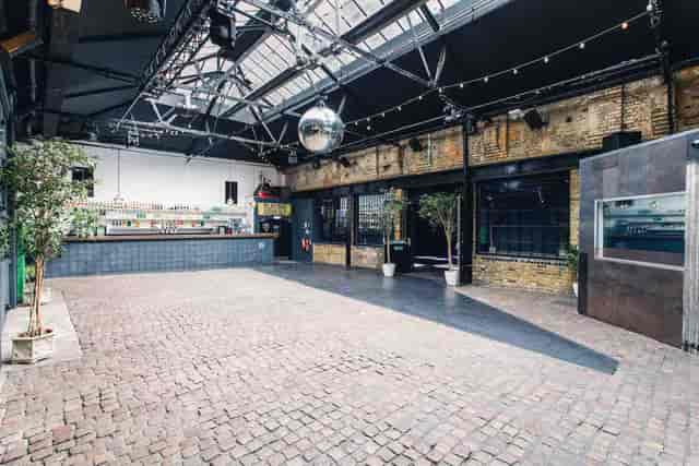 Industrial Glasshouse event bar disco ball