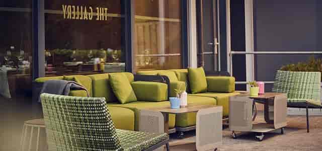 Amsterdam art'otel lounge, modern seating, networking, VIP event
