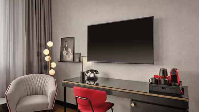 Radisson RED Belgrade meeting room, modern tech, corporate event venue