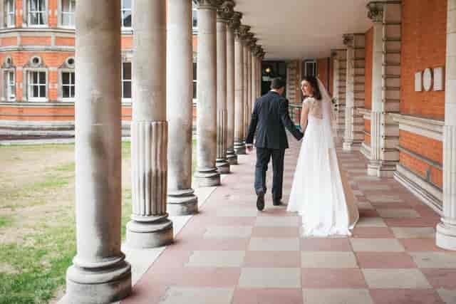 NOC Marquee wedding venue with historic colonnade for elegant outdoor events.