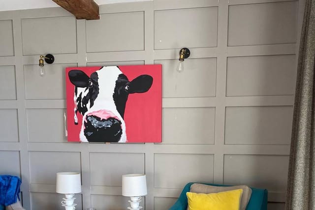 Cow art breakout room event lounge