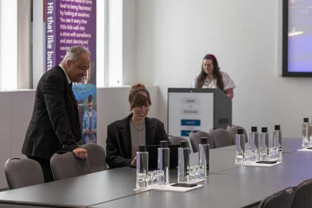 Savoy Place meeting room, modern tech, business conference