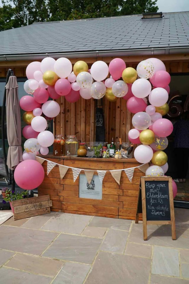 Rustic Dry Bar Hire - Balloon Arch Event Party