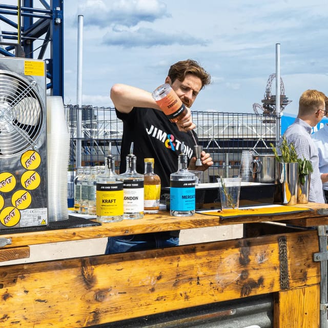 Outdoor bar event, dry hire, brand activation.