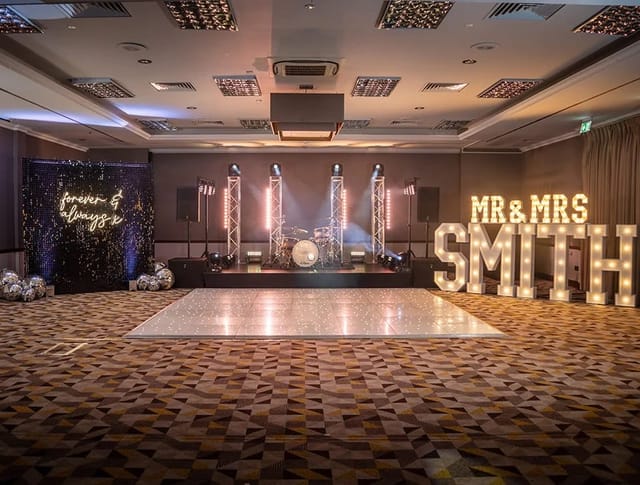 Melksham wedding reception hall dance floor stage