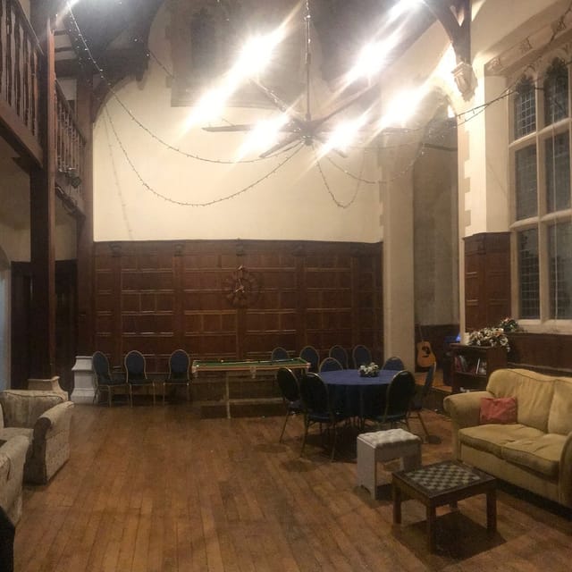 Melksham Main Hall rustic wood paneling event venue