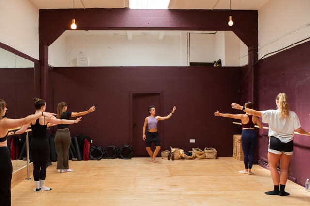 Bethnal Green dance studio, natural light, workshop event