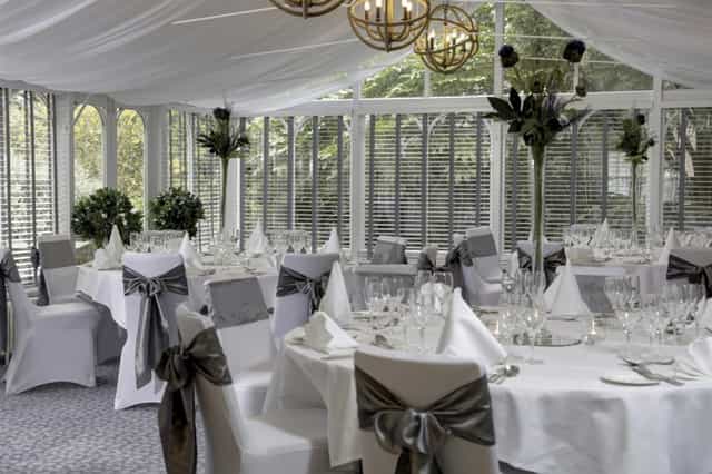 Edinburgh banquet room, elegant tables, wedding, gala