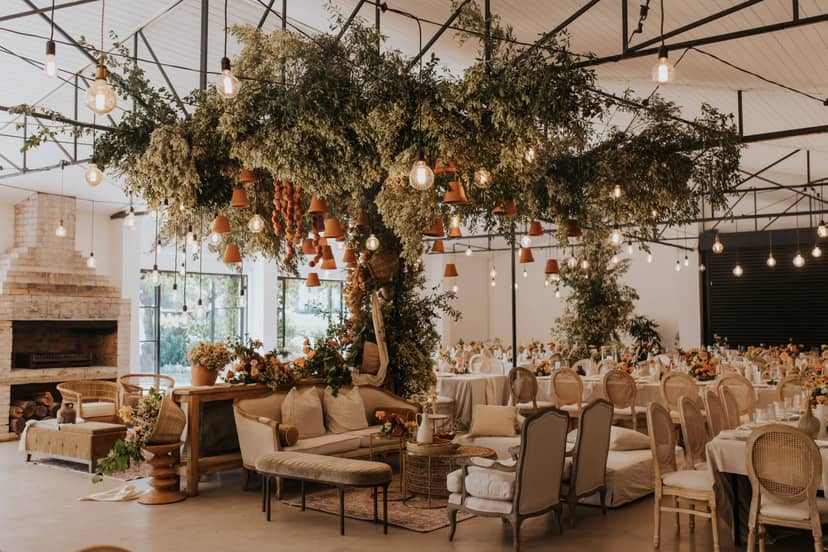 Mezzanine event, tree installation, wedding, brand launch