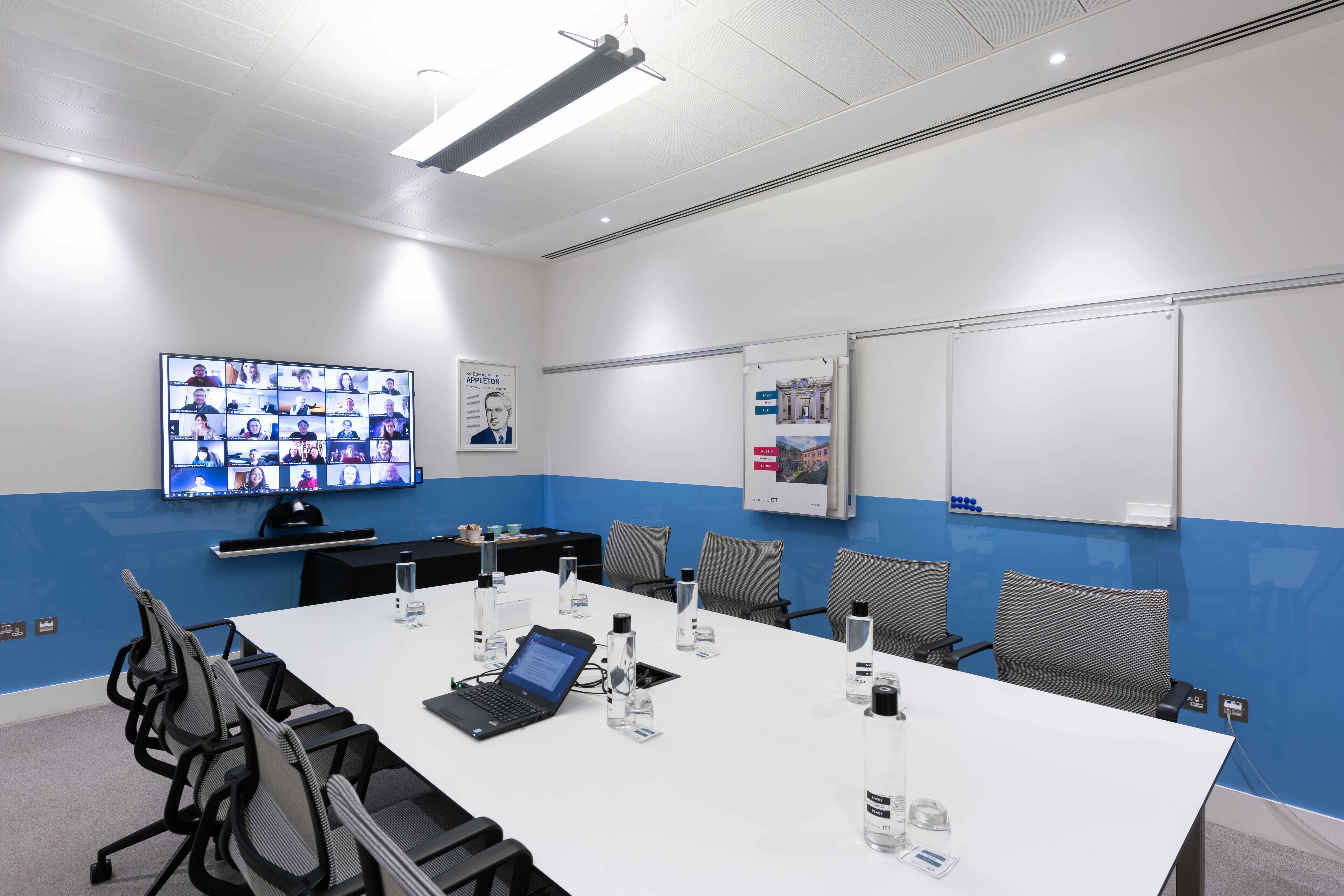 Appleton Room Savoy Place, hybrid meeting, corporate event