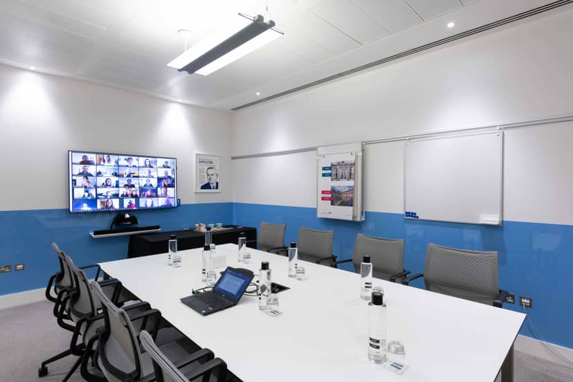 Appleton Room Savoy Place, hybrid meeting, corporate event