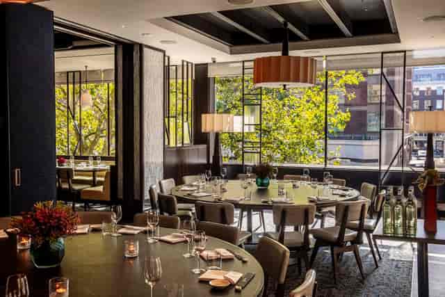 Nobu London White Room: Elegant private dining space for corporate dinners and board meetings.