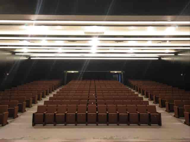 Hilton Porto Gaia auditorium with theater-style seating for corporate conferences and keynotes.