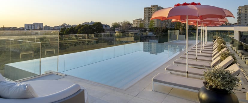 Renaissance Porto Lapa Hotel rooftop terrace for upscale networking and cocktail receptions.