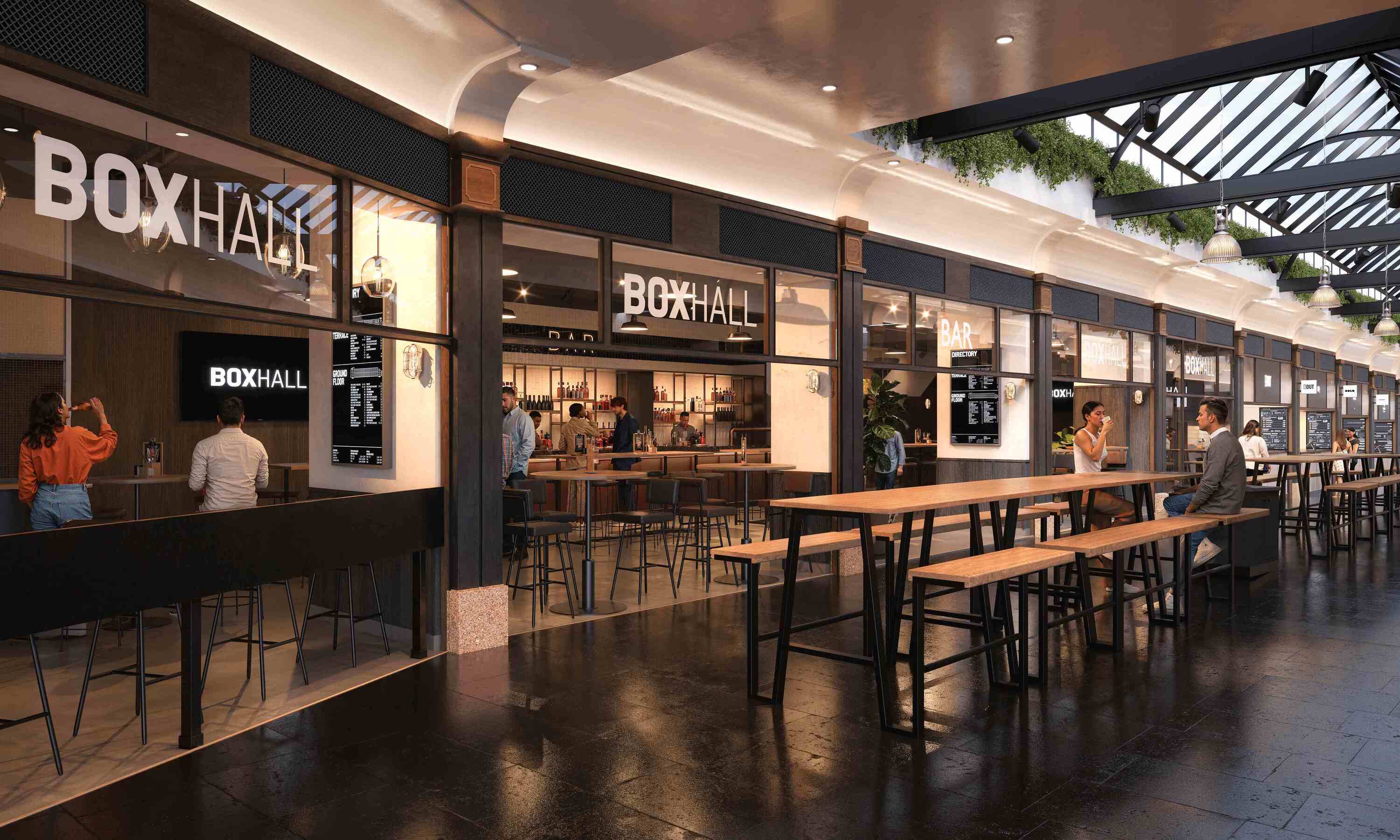 Industrial-chic BOXHALL City Ticket Hall for networking events and brand activations. - Banner