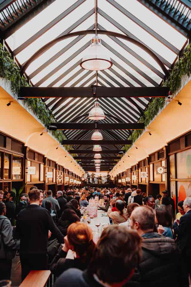 BOXHALL City full venue hire: long-table layout for immersive corporate event networking.