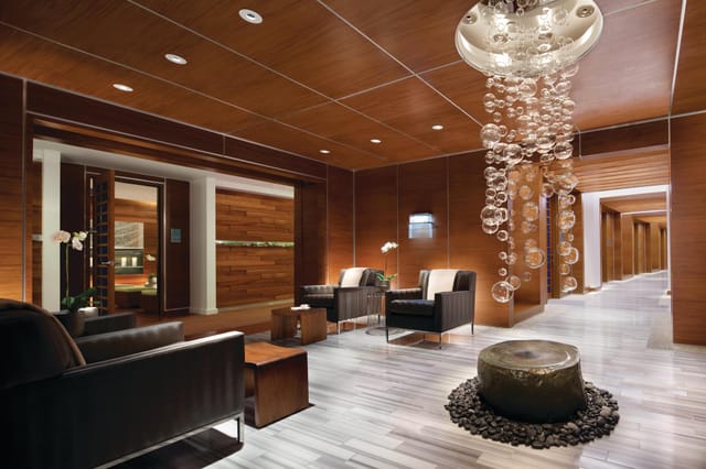 Crescent Lounge at Vdara Las Vegas: Sophisticated hotel lobby for VIP board meetings.