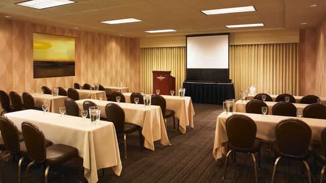 Classroom-style breakout room at Boulder Station Hotel for corporate training and workshops.