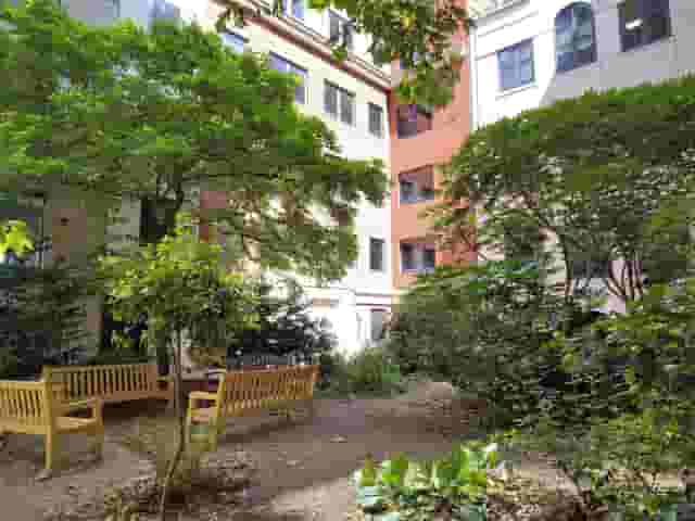 Hall and garden courtyard