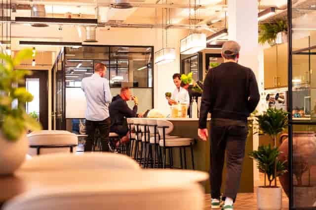 Tyburn Meeting Room at Rivvia Kings Cross with high-top seating for corporate breakout sessions.