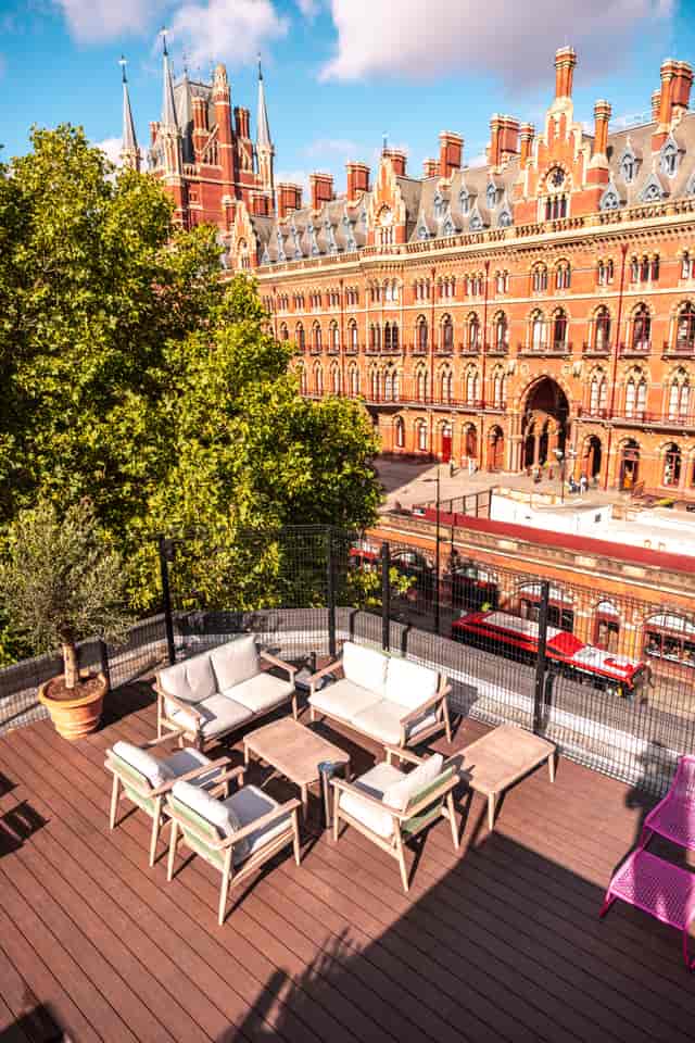 Regent’s Rooftop Terrace in Kings Cross: Urban venue space for networking and VIP events.