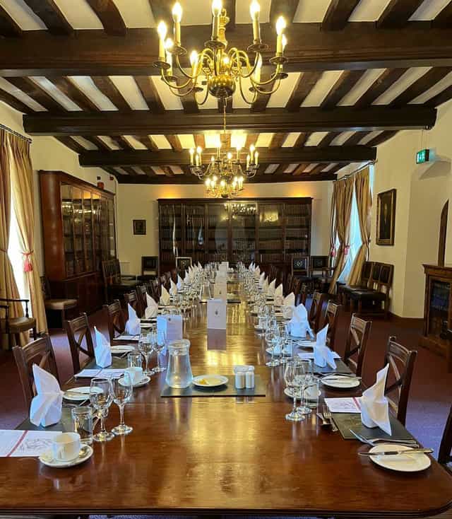 Thomas Gray Room boardroom with formal dining layout for executive meetings and corporate events.