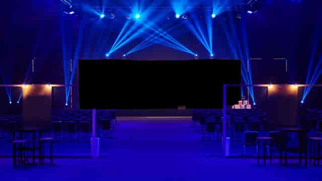 Forum 1 Hyatt Regency Casablanca: LED stage setup for professional keynote and corporate event.