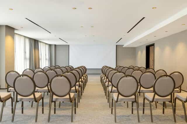 Grand Ballroom theater setup in Le Méridien Casablanca for professional corporate events.