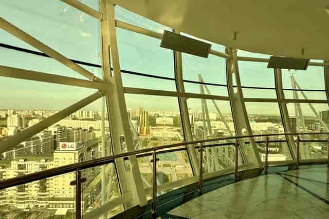 Baiterek Tower event hall with panoramic city views for upscale product launches and receptions.