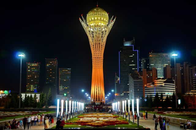 Baiterek Tower gallery, modern architectural venue for corporate events and luxury receptions.