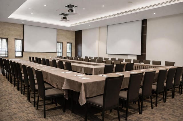 U-shape boardroom setup at DoubleTree Nairobi for corporate training and business meetings.