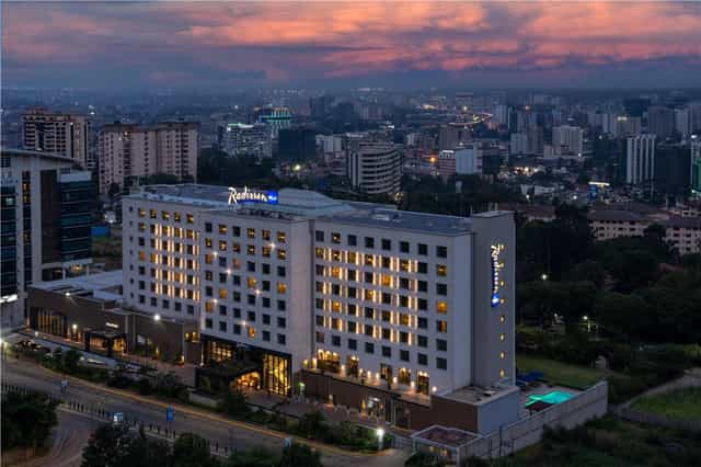 Radisson Blu Nairobi hotel featuring Mount Kilimanjaro skyline view for business events.