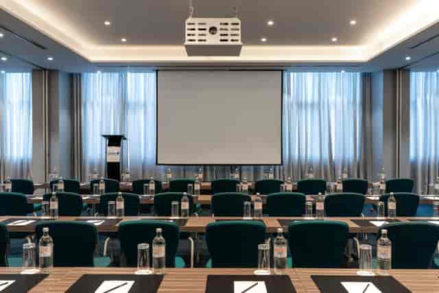 Classroom-style corporate seminar setup at Kifaru, Radisson Blu Nairobi for training and meetings.