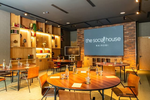 The Shed at The Social House Nairobi: modern round seating for creative workshops and networking.