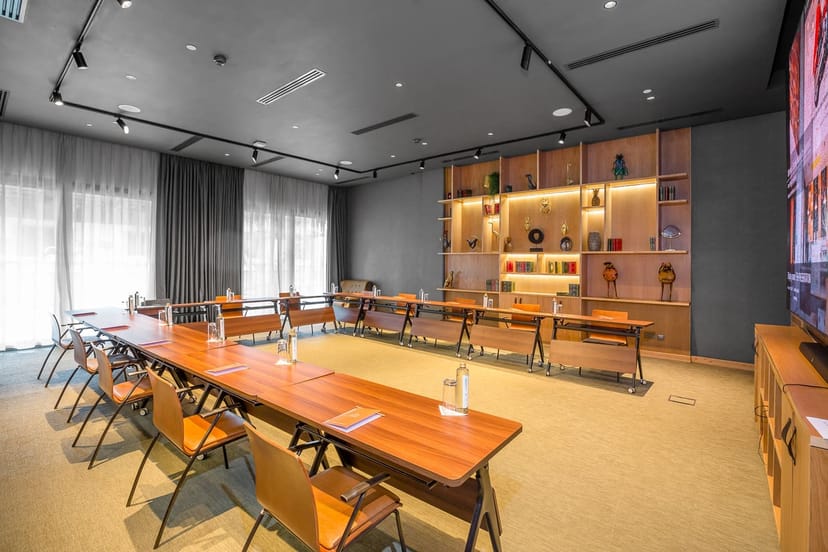 U-shaped boardroom at The Shed, Nairobi, ideal for professional corporate meetings and workshops.