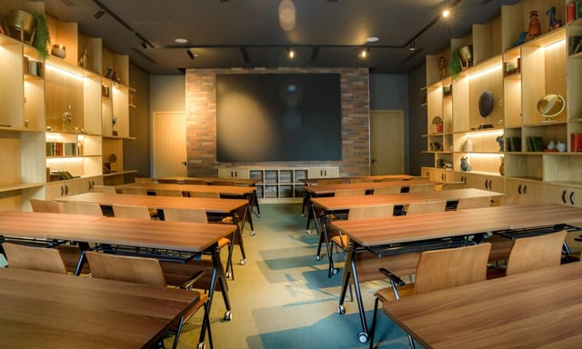 The Shed at The Social House Nairobi: Classroom-style setup for corporate workshops and training.