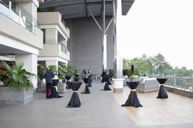 Garage 1, The Social House Nairobi: Modern outdoor networking cocktail event space.