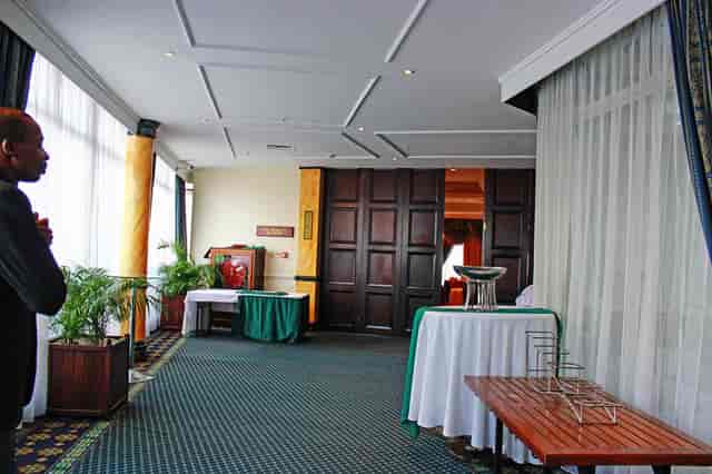 Churchill Ballroom at Sarova Stanley, featuring partitioned breakout space for corporate events.