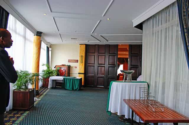 Churchill Ballroom at Sarova Stanley, featuring partitioned breakout space for corporate events.
