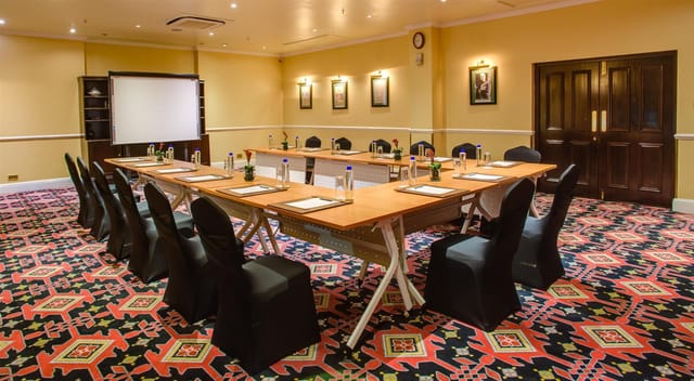 U-shaped boardroom at Sarova Stanley Hotel, ideal for corporate meetings and professional events.