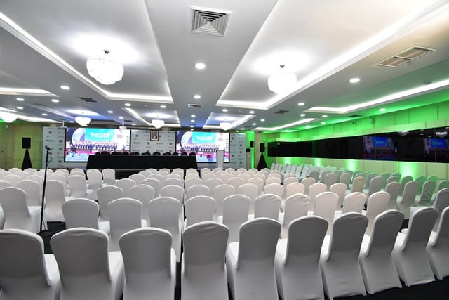 Aberdares Hall KICC theater-style setup for professional corporate presentations and conferences.