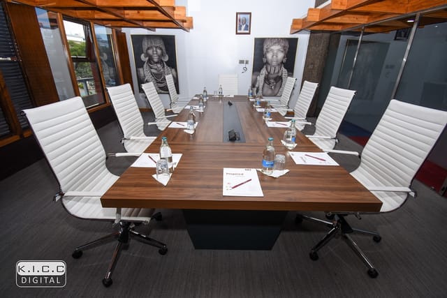 Shimba Hills boardroom at KICC: professional executive meeting setup for corporate events.