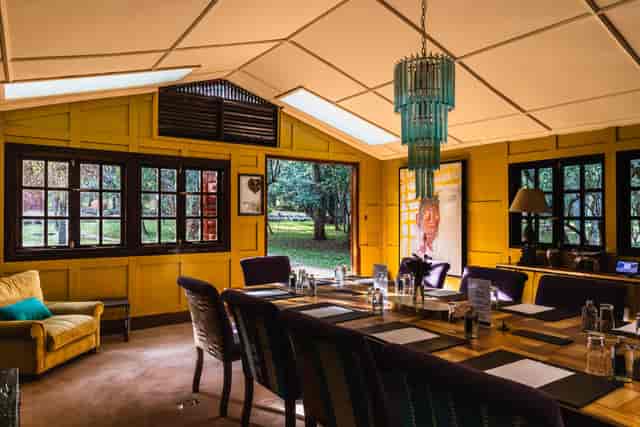 Executive boardroom at Hemingways Nairobi with biophilic design for corporate meetings.