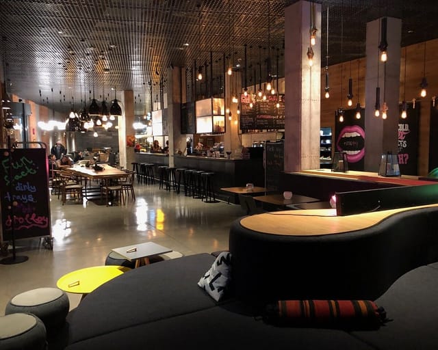 Moxy Tbilisi Auditoria: Industrial-chic event venue for networking and conferences.